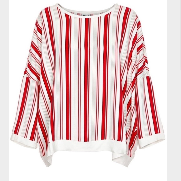 Karen By Simonsen Red and White Striped Blouse - Picture 2 of 8